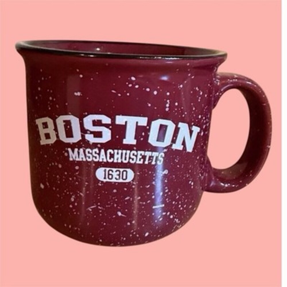 Boston Massachusetts 1630 Speckled Red/White Metal Campfire Mug 16 oz